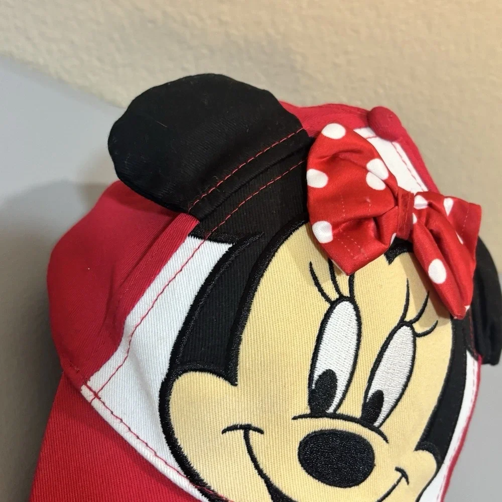 Disney Minnie Mouse Red Hat Cap Youth Kids Adjustable Strapback Gift Travel